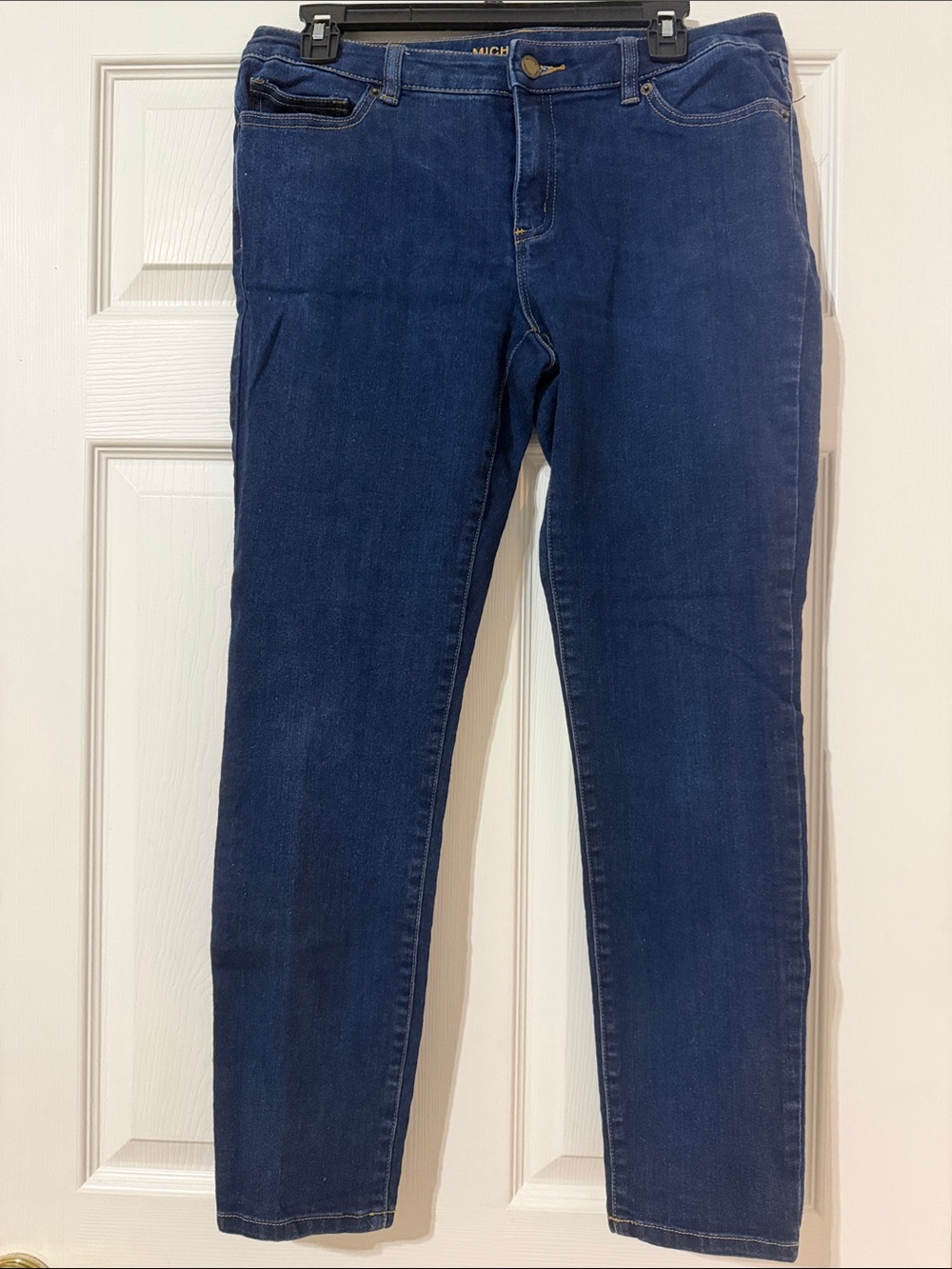 Michael Kors Womens Skinny Jeans - Dark Blue Stretch Denim